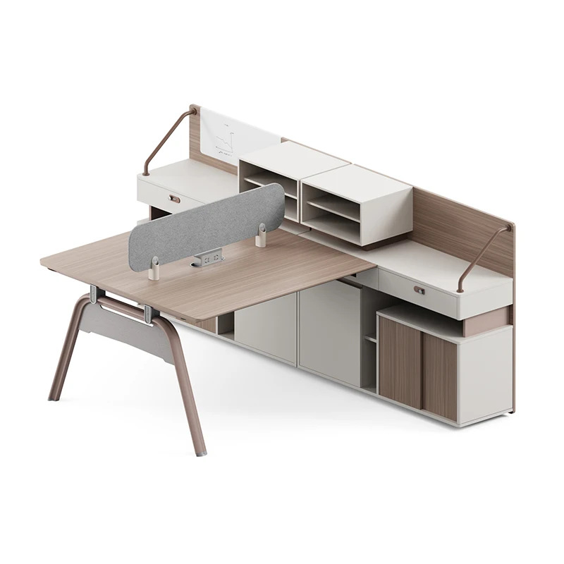 Whole House Customization Foshan Factory Hot Sell Modern Office Furniture White-4-Person-Workstation