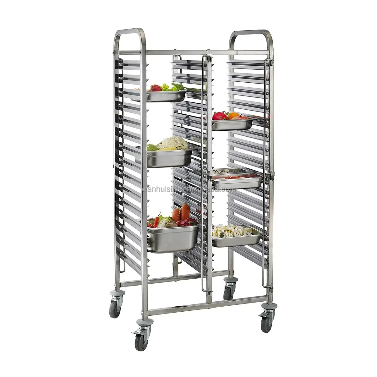 Durable hotel restaurant bakery equipment bread cooling rack stainless steel gn trolley for 40x60