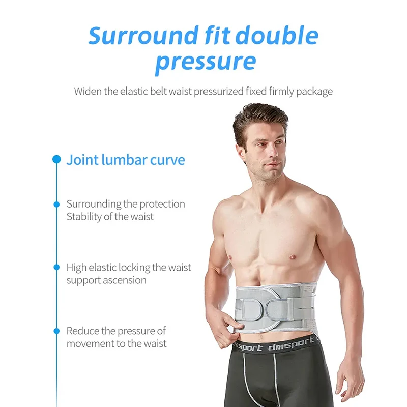 Private Label Removable Bone Gray Lumbar Decompression Lower Back Straightener Brace Waist Belt Support