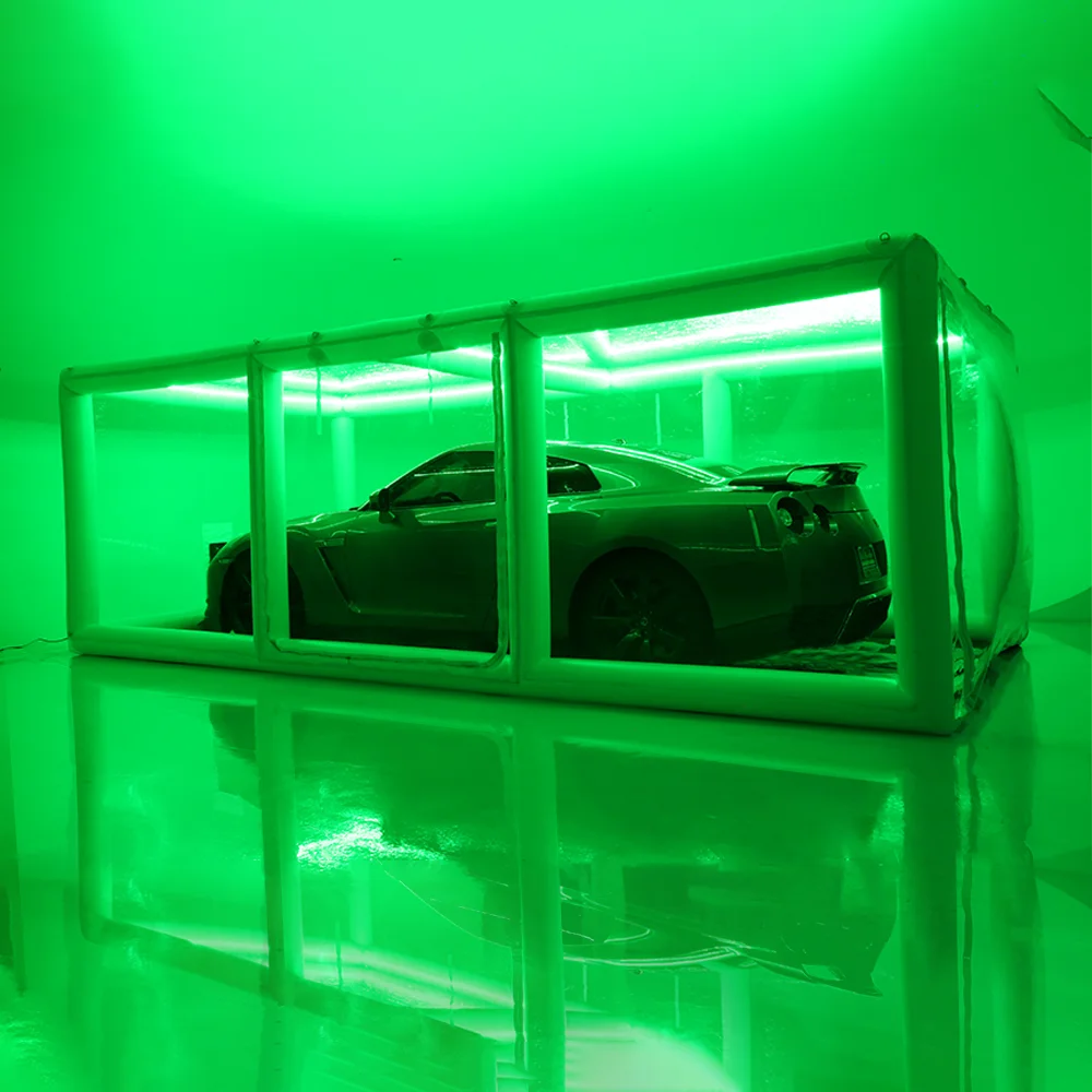 Blow Up Clear Pvc Waterproof Inflatable Car Cover Air Tight Portable car wash inflatable car Showcase Capsule Shelter Garage