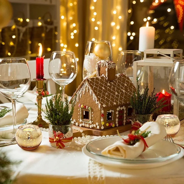 Aeofa Round Gold Votive Candle Holders, Mercury Glass Candle Holder Set of 12 ball shaped candle holder glass