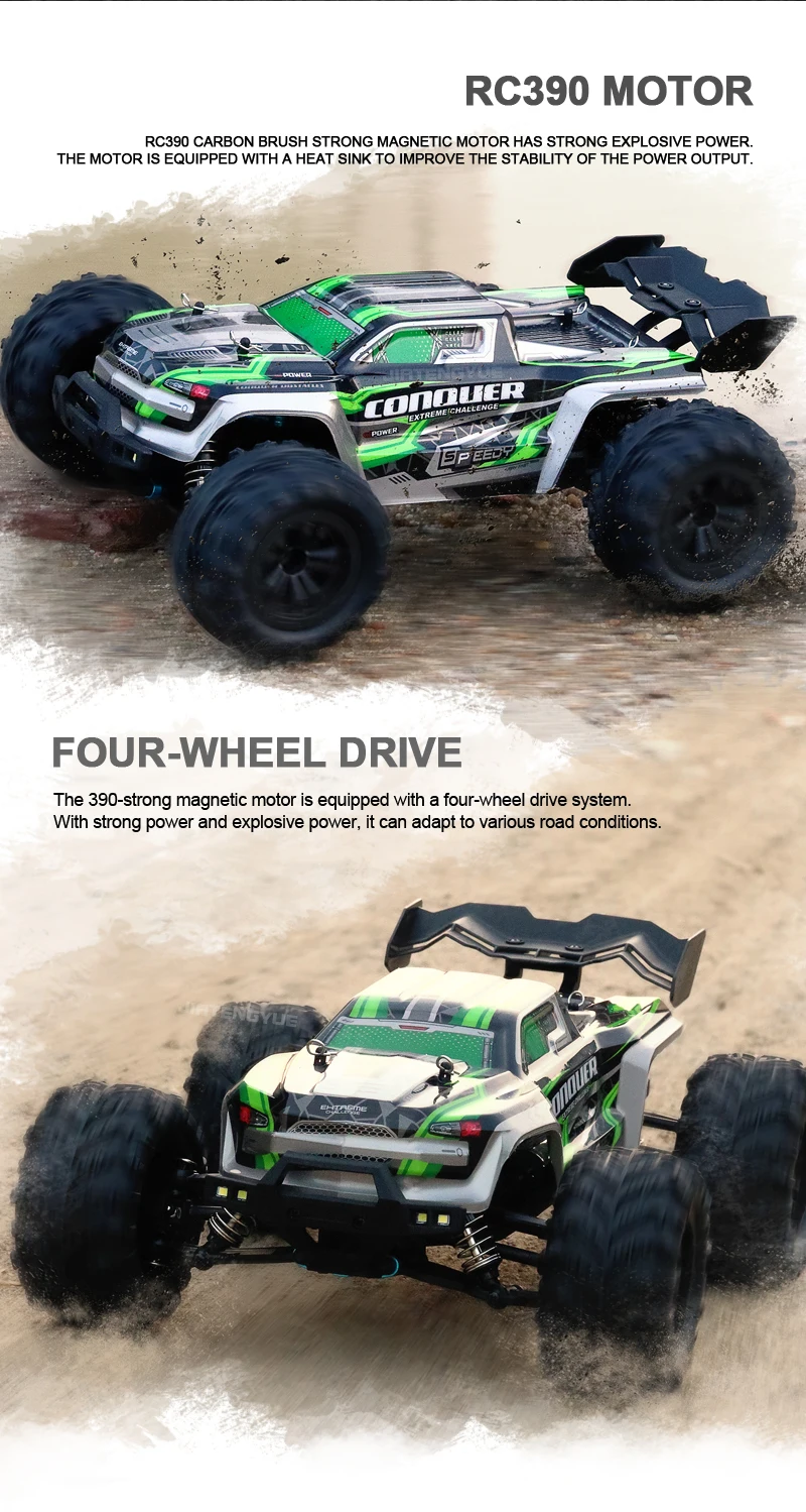 2022 Новый RC масштаб 1 16 большой RC автомобилей 50 км/ч высокая скорость RC Машинки Игрушки для мальчиков, одежда с машинкой для 2,4G 4WD внедорожных дистанционное управление RC Monster багажник