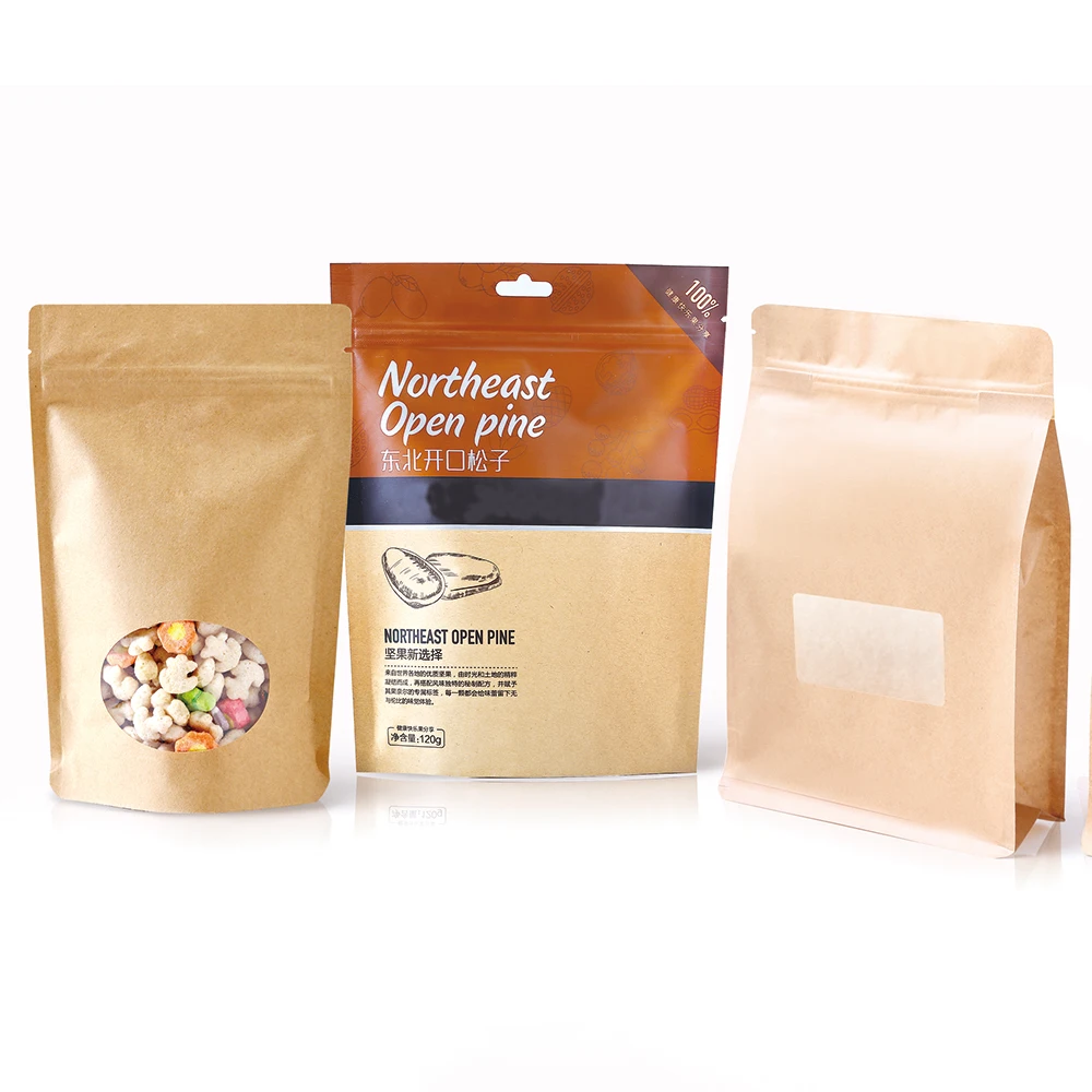 Resealable 4X6 Inch 70g Kraft Paper Pouch Bath Salt Stand Up Ziplock Without Zipper