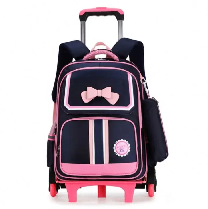 Junior High School Student Trolley Bag 6-9 Grade Six-wheel Climbing Stairs Detachable Trolley Backpack