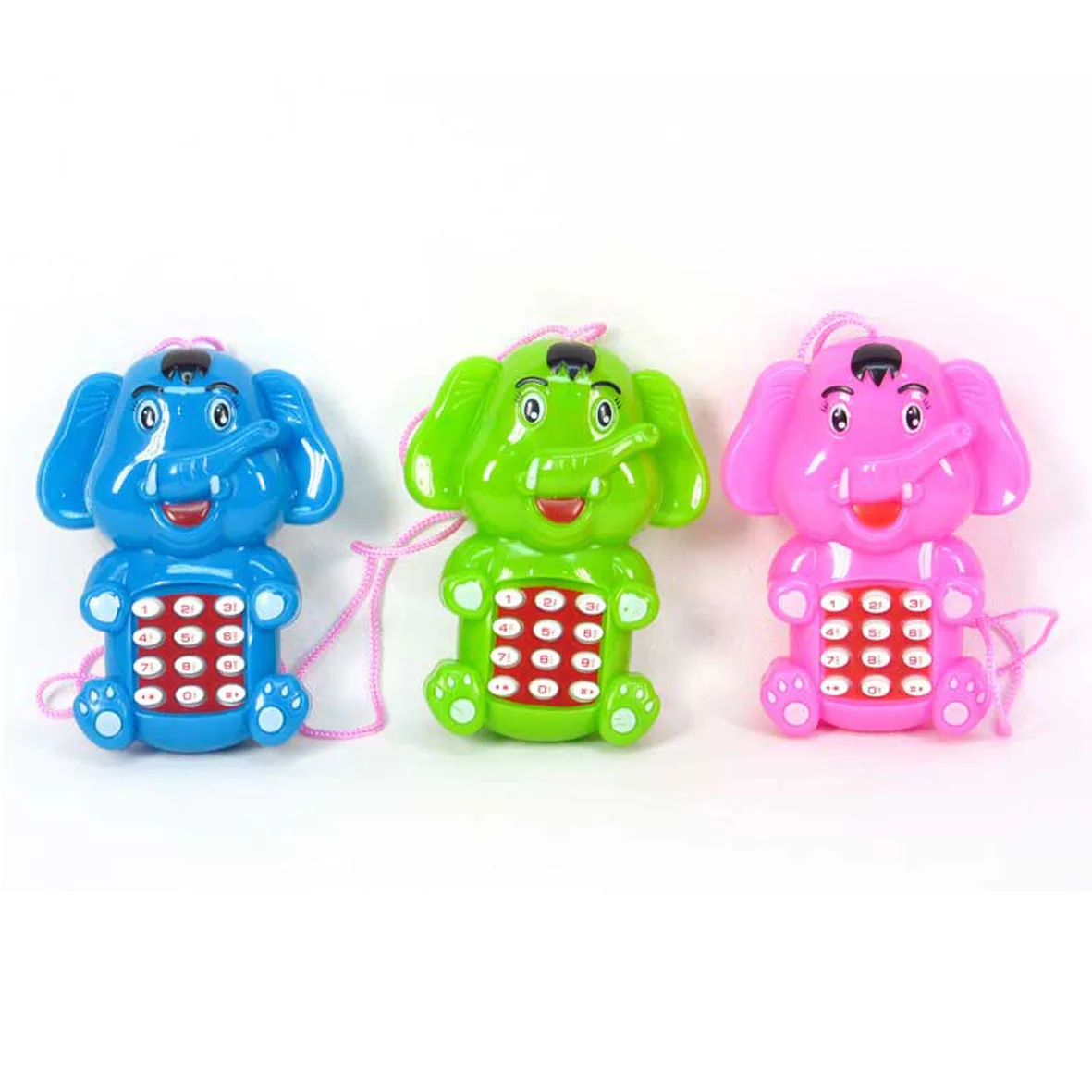 Plastic Musical Cartoon Phone Toys Elephant Shape Baby Mobile Phone Toy
