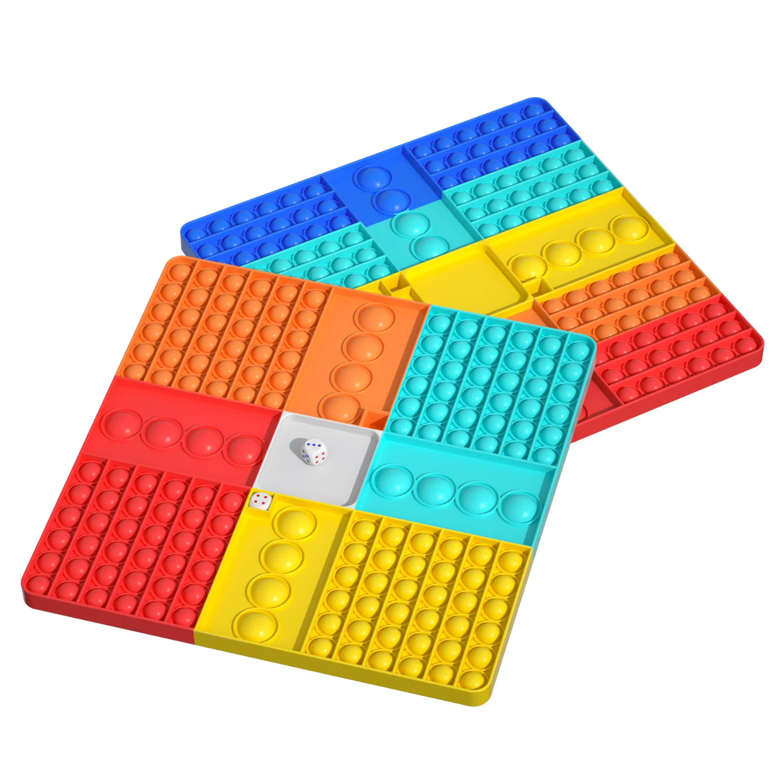 Big Game Fidget Toy Rainbow Chess Board Push Bubble Popper Fidget Sensory Toys for Parent-Child Time Interactive Game Toy