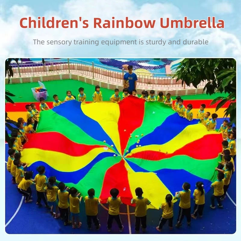 High Quality 2-Meter Cloth Parachute Kids Play Tent for Outdoor Fun Games for School and Kindergarten Group Play
