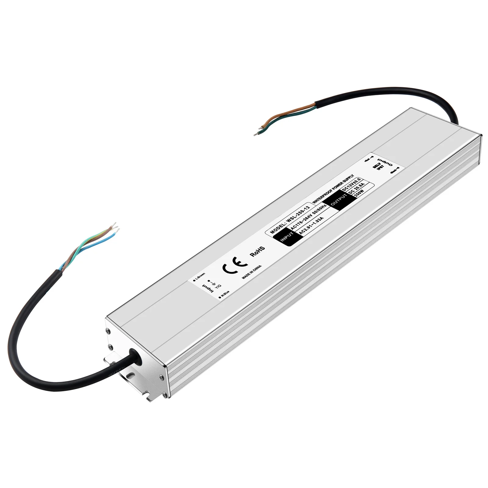 Ultra slim 250W CV LED Strip Power Supply  waterproof IP 67 LED driver