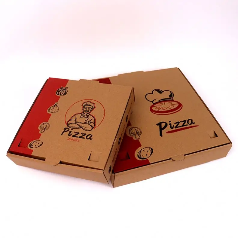 Custom made 5 7 8 9 10 12 16 20 24 28 32 inches corrugated cardboard branded pizza-box white pizza packaging paper box for food