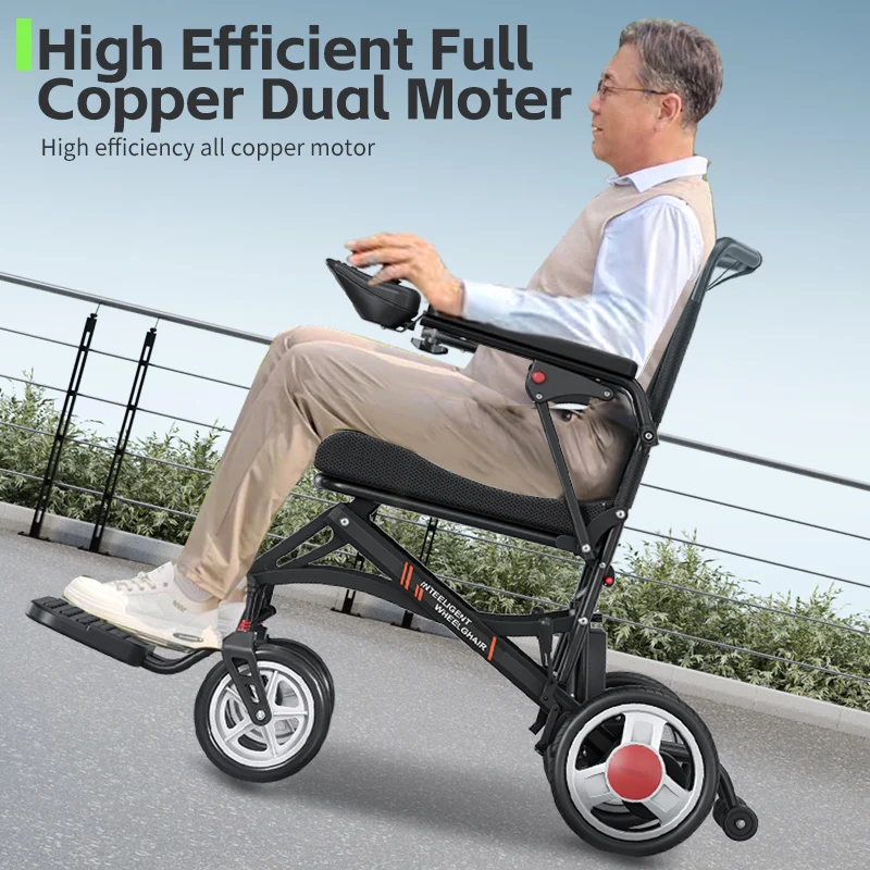 Luxury Comfortable Quick Release Powerful Wheelchair Fast Fold Portable Electric Wheelchair For Elderly Or Adults