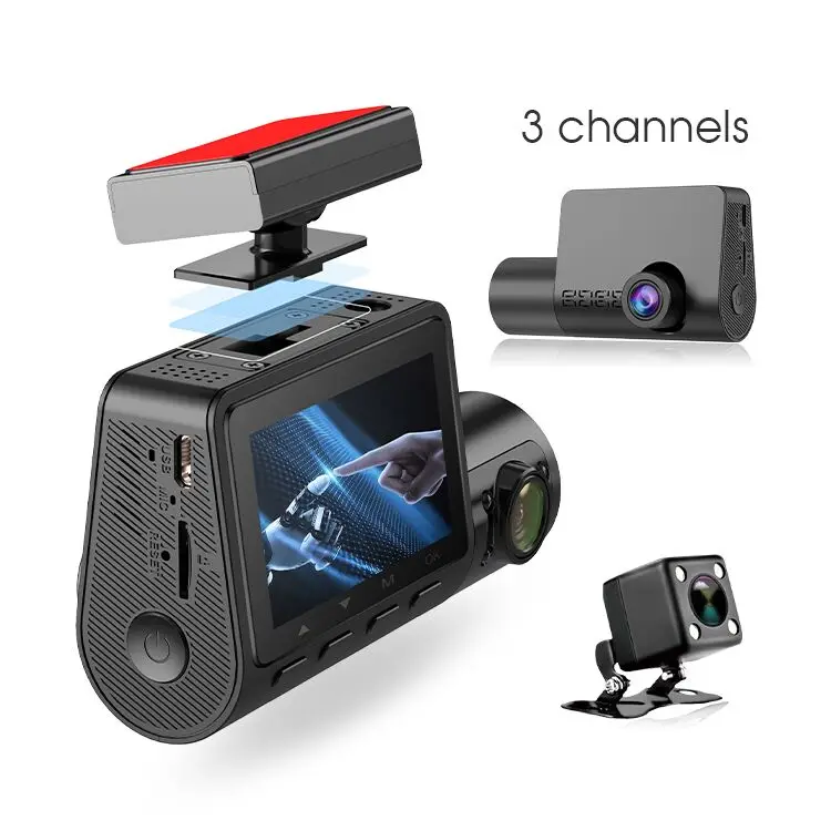 Новая модель 3 канала 1080P Автомобильный видеорегистратор DVR Автомобильный Черный Ящик камера видеорегистратор