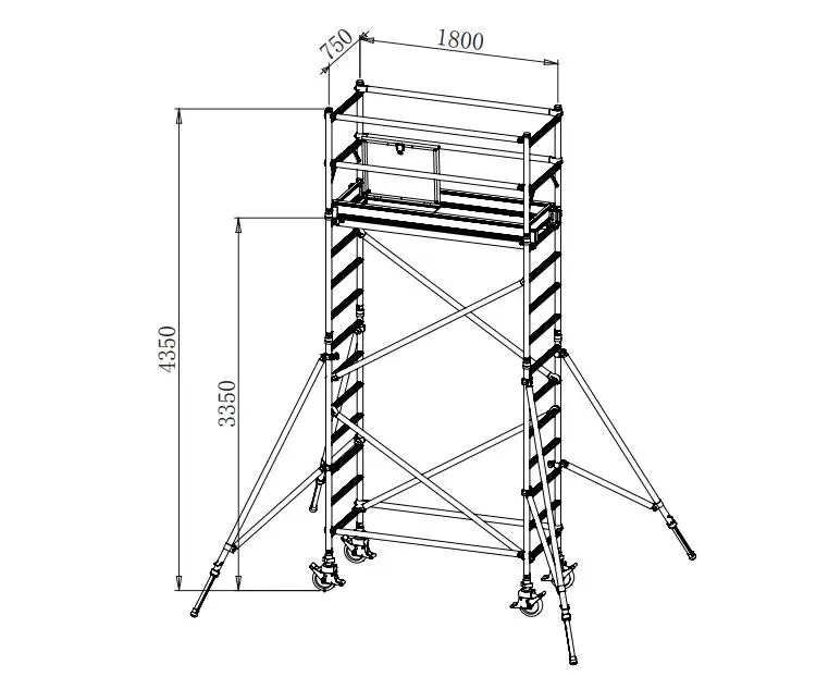 High Quality Professional 2m echafaudage aluminum rolling scaffold tower for outdoor