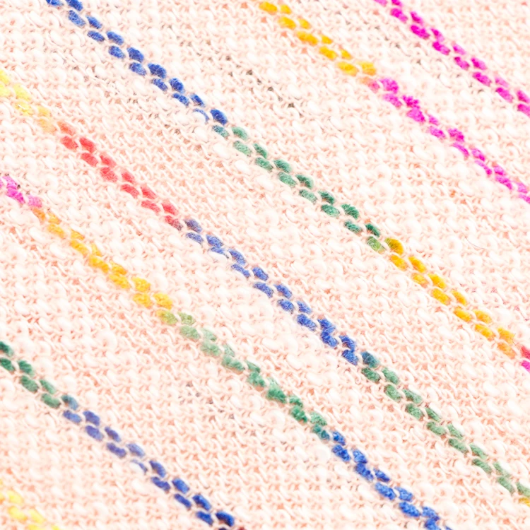 Eco Friendly 100% Polyester 270gsm Yarn Dyed Super Soft in Stock Knit Hacci Sweater Fabric