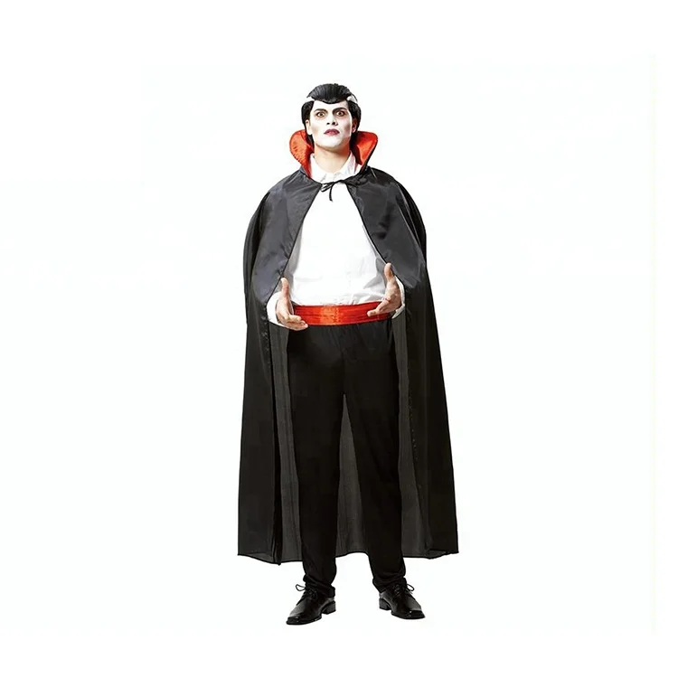 
Halloween Costume Adult Cloak Cape Perform Black And Red Double-Sided Cloak Vampire 