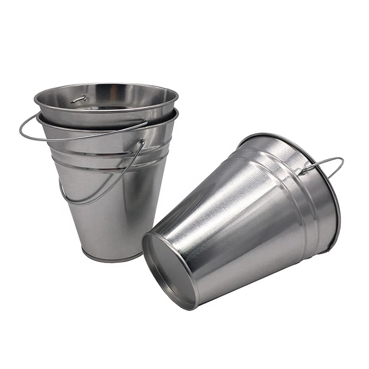 Round 250mL 500mL 1L 5L 10L Beer Wine Champagne Galvanized Tin Pot Soda Cans Ice Metal Bucket