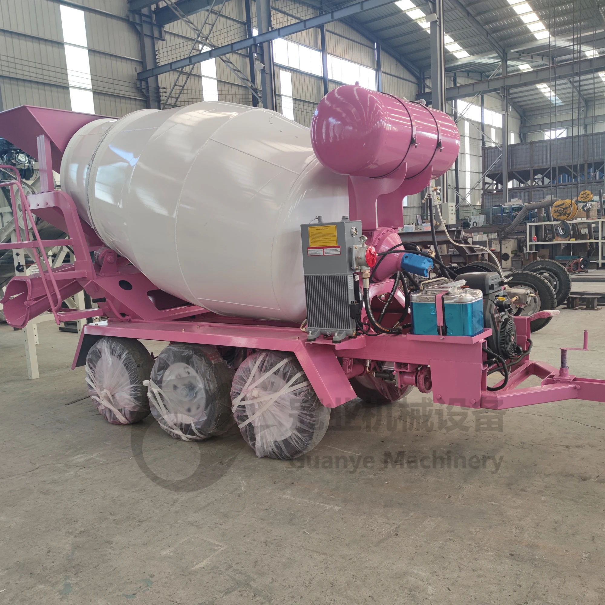 Trailer type concrete mixer drum 6m3 gasoline engine cement tank Honda gasoline engine EPA certificated with good price