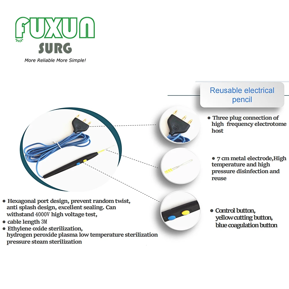 Premium Electric High Frequency Disposable Reusable Surgical Electro Electrosurgical Cautery Pencil
