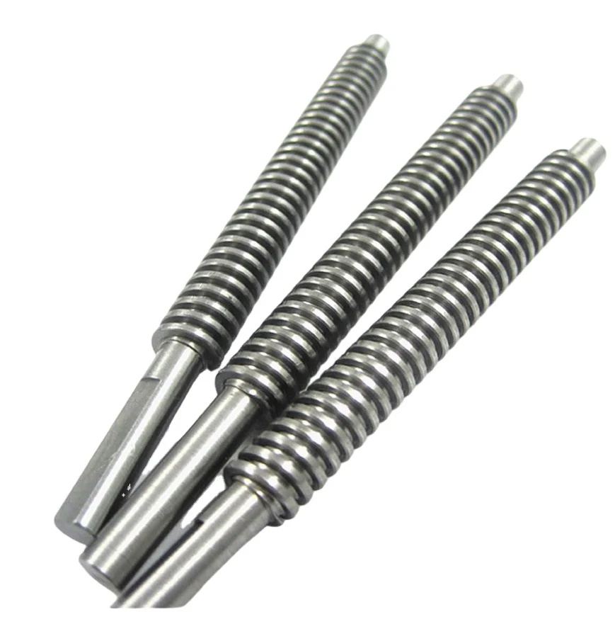 DongGuan Custom Steel Worm Shaft Axle CNC Machining Turning Cutting Parts