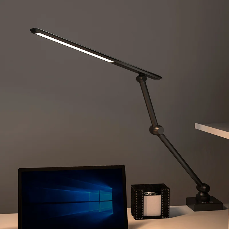 USB Swing Arm Folding Rechargeable Reading Light Led Desk Lamp With Clamp Dimmable Clip-on Working Table Lamp For Computer