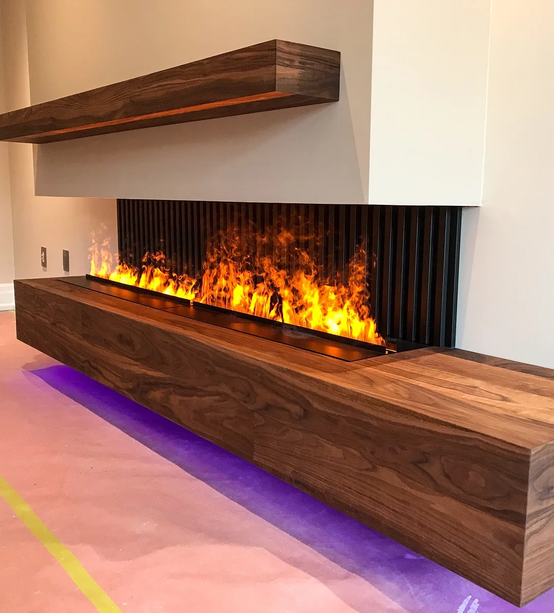 Living Room Wall Mounted 3D Electric Fireplace Interior Decorative Water Steam Fireplace Embedded Cabinet