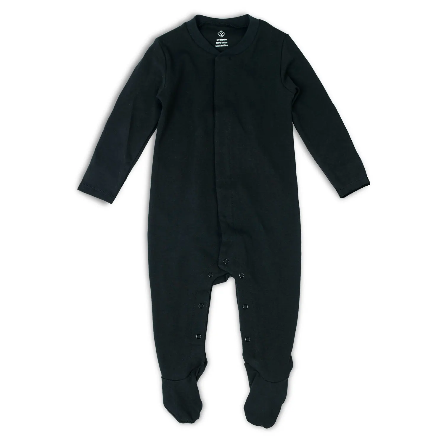 2021 wholesale baby romper footed sleeper clothes with mitten cuffs solid color baby cotton pajamas baby bamboo romper