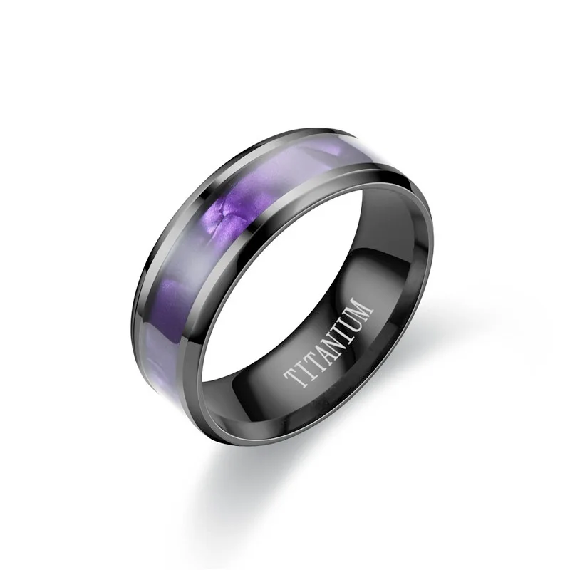 Chic Jewelers 8MM Stainless Steel Rings Carbon Fiber Inlay Matte Brushed Classic Simple Plain Wedding Band Ring