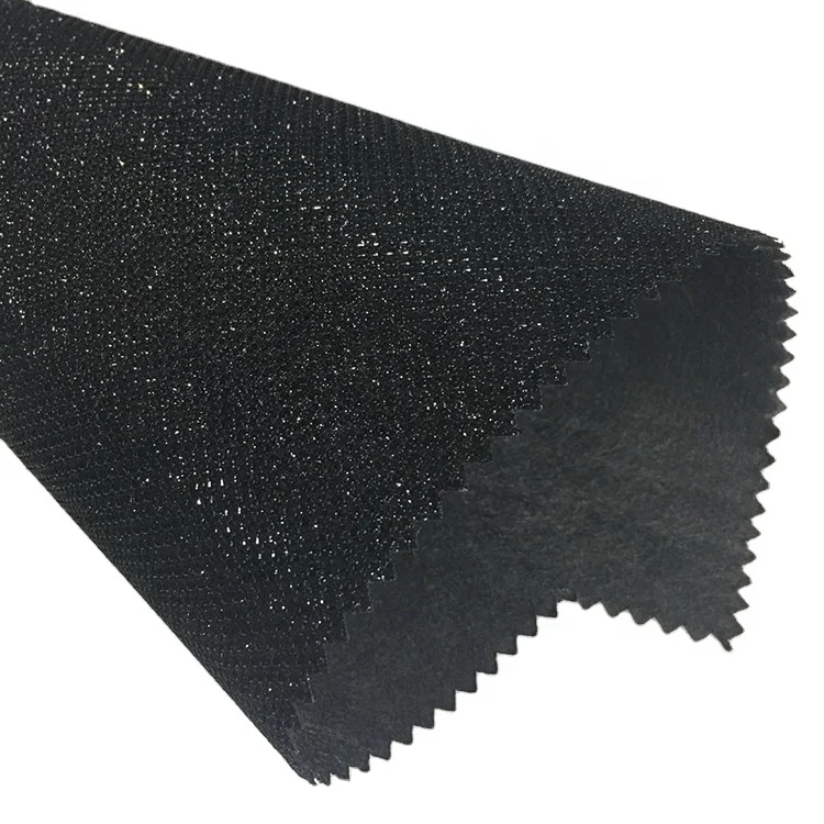 Unique Cheap Non-woven Backing Synthetic Glitter Faux Shoe Leather Handbags Making Glitter Fabric