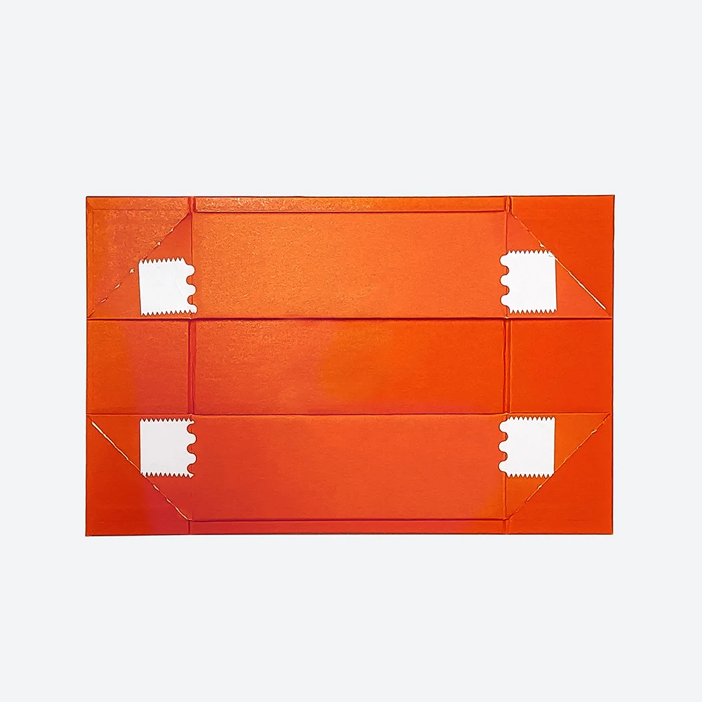 Bulk Stock Wholesale A6 Square Orange Color Magnetic Closure Empty Chocolate Candy Packaging Rigid Gift Boxes