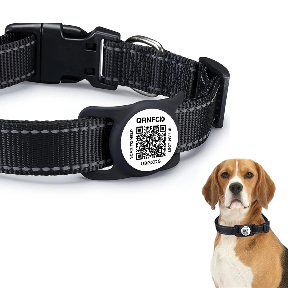 Qr code NFC gps dog tag, customize pet ID tag, add emergency contact, scan QR code to send pet GPS location email