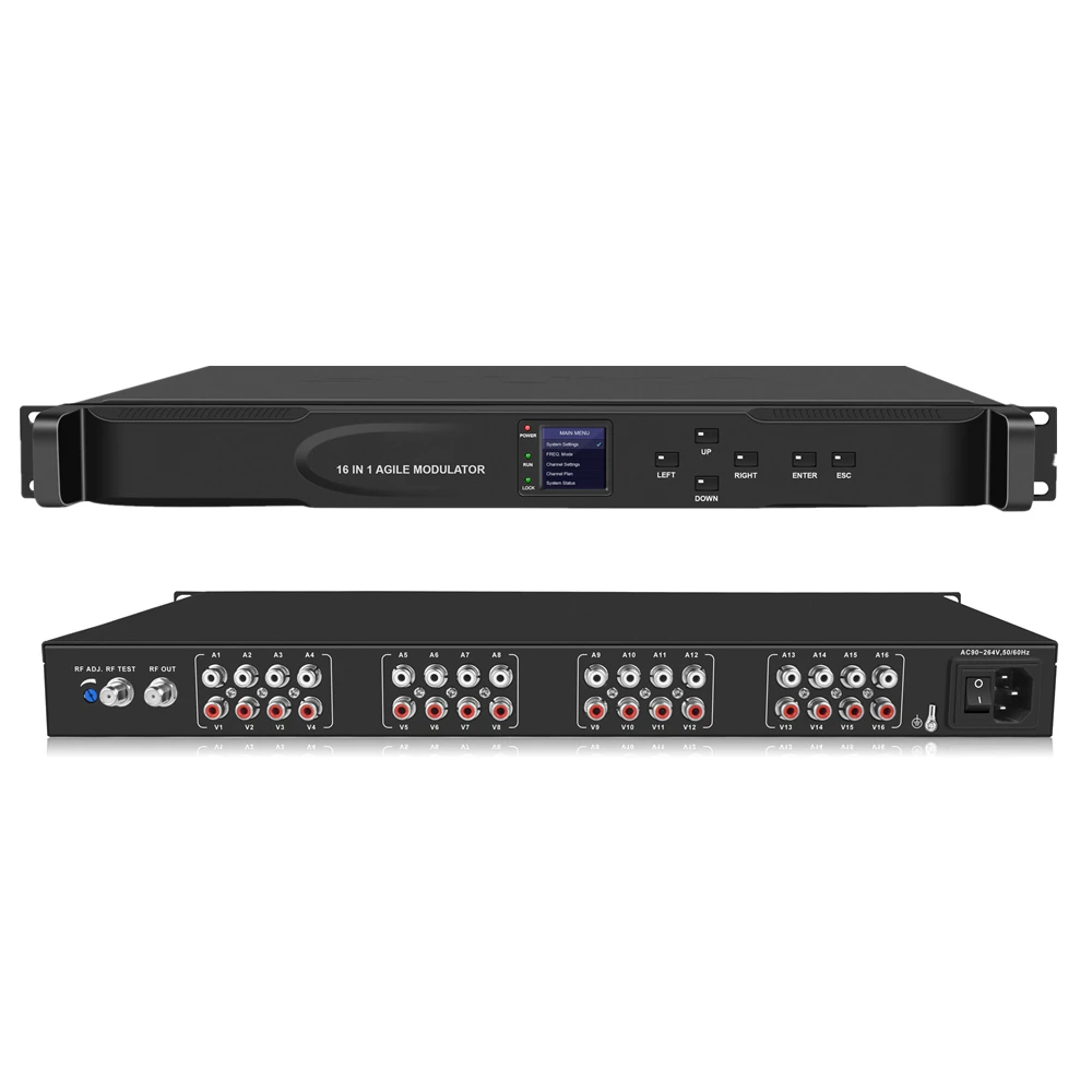 VCR DVD цифровой спутниковый приемник к модулятору RF 16 каналов AV гибкий модулятор