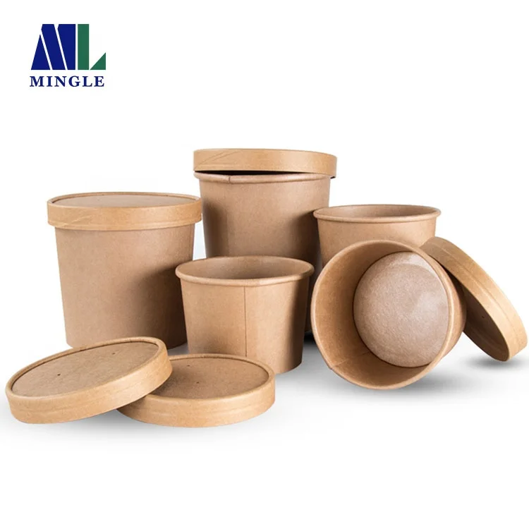 
Vasos Biodegradables Kraft Paper Soup Cup Cardboard Cups 
