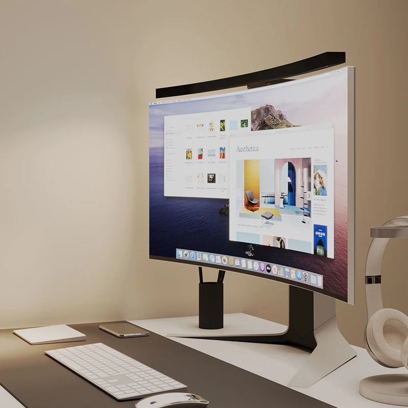 Aluminum Anti Blue Office Gaming Computer Clip Lamp Eye Protection Led Reading hanging rgb curved screen monitor light bar