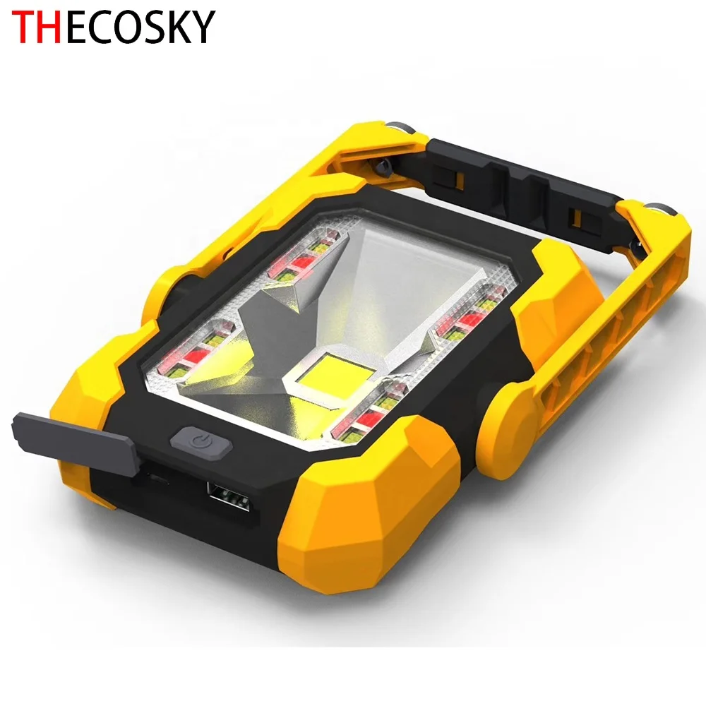 
Solar power rechargeable Cordless Portable Magnetic COB tripod led work light,warning triangle strobe light 