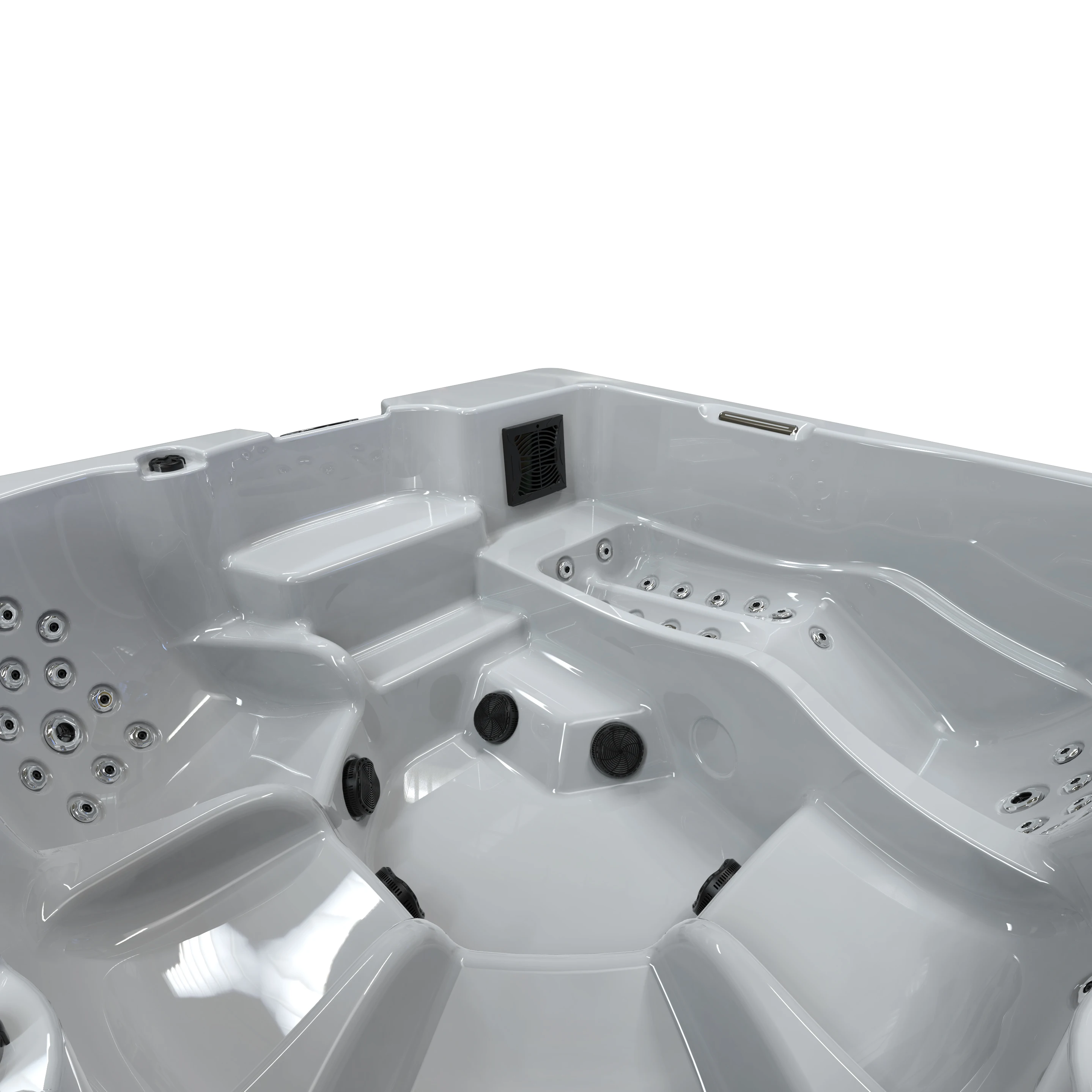 2023 new deluxe 6-people hot tub foot massage chair spa and price modern indoor glass spa massage bathtub