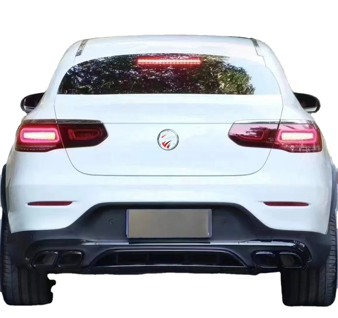 PP Material GLC coupe Full Bodykit For 2015-2019 Mercedes Benz GLC C253 Upgrade to GLC63S AMG bumper diffuser exhaust tips