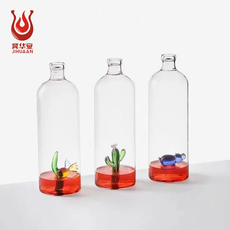 Customizable New Products 1000ml  Vodka Whisky Rum Wine glass bottle with Cork