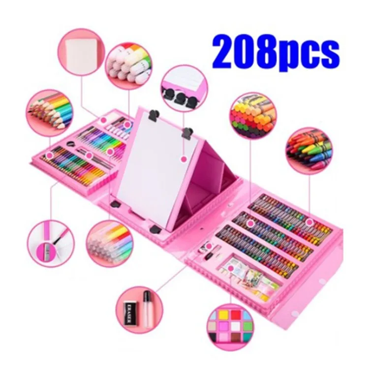 Joybox Watercolor Brush Child Pen kid color art 208 180 150 pcs stationery set for drawing and creativity Case Kids Art Set