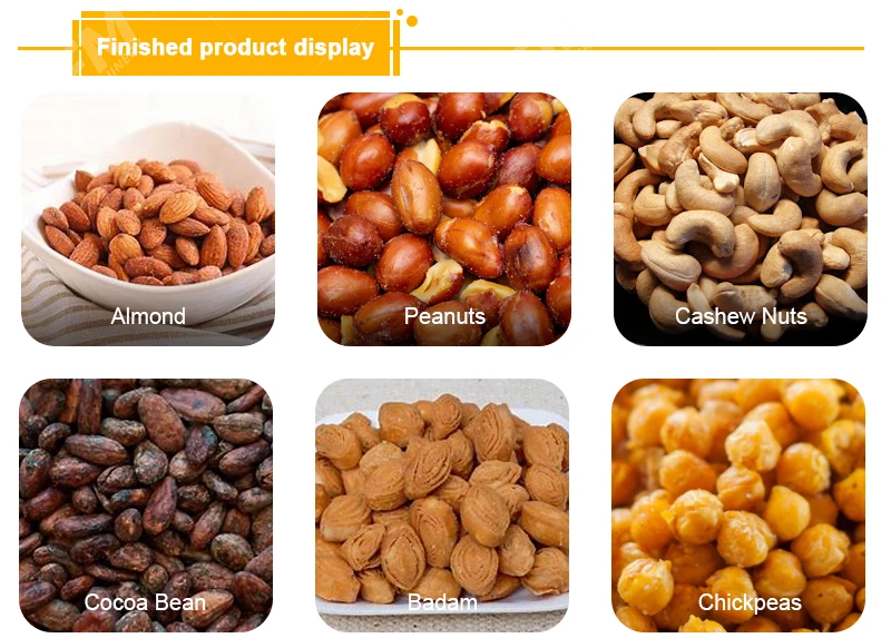 Continuous Nut Dryer Roasting Coating Seasoning Drum Single Double Rotary Roller Seasoning Flavoring Production Line