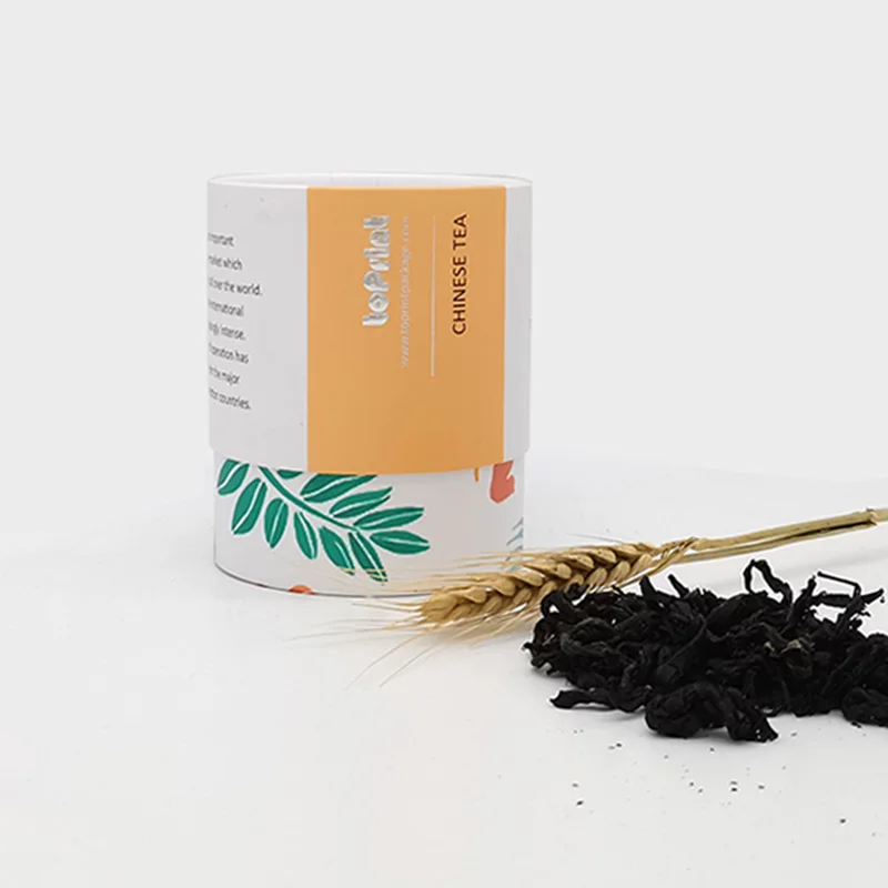 Custom Logo Eco Friendly Food Grade Cardboard Cylinder Round Coated Kraft Paper Boxes For Coffee Leaf Tea Packaging
