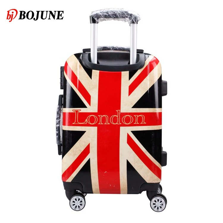 Flag pattern design suit case luggage travel luggage set with double zipper