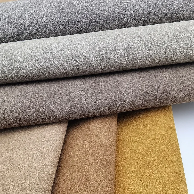Double suede microfiber leather synthetic nubuck leather for sport shoes and boots making or car interior leather