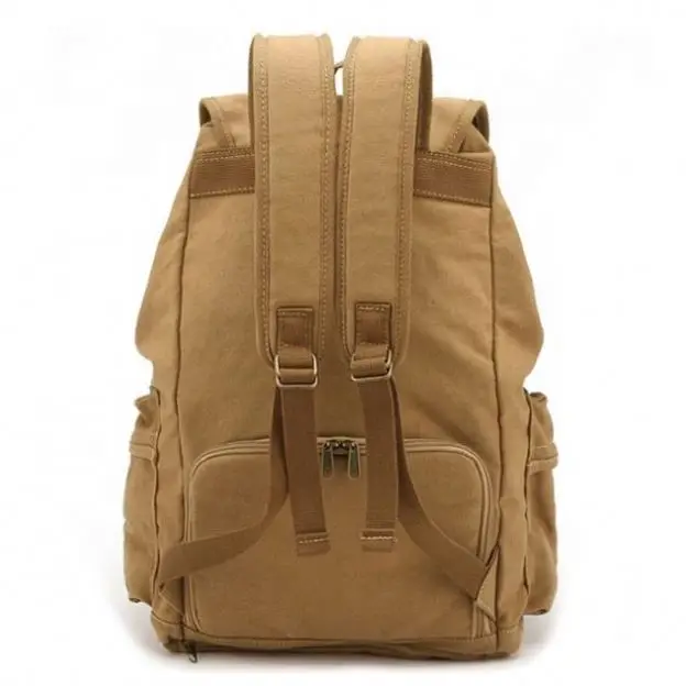 Solid And Durable Feature Pack SLR Deluxe Camera Canvas Leather Backpack Everyday Carry Camera Bag Dedicated To Video Bloggers