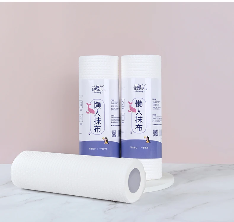 Rolled Disposable Rag Multi-functional Dishwashing Cloth Household Kitchen Absorbent Cleaning Cloth Non-woven Lazy Rag