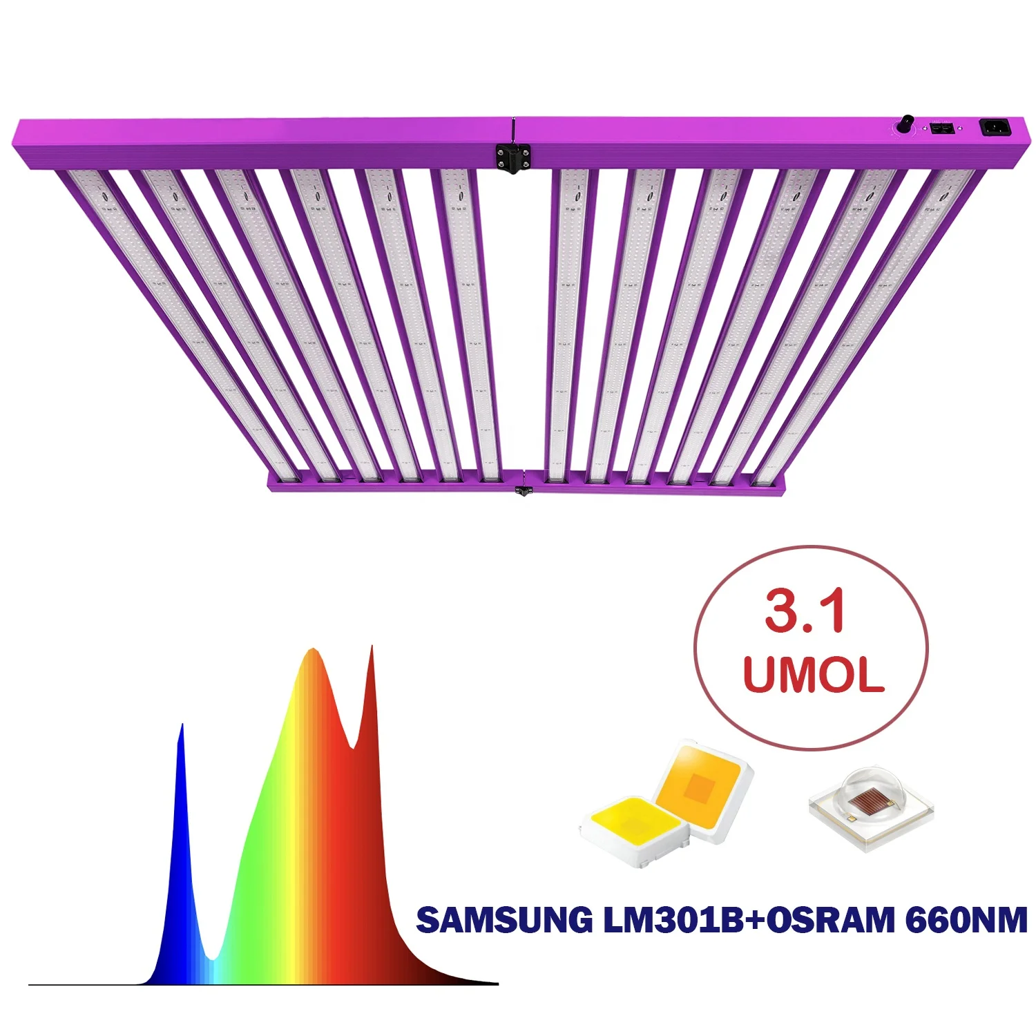 Лидер продаж полный спектр 1000 Вт SAMSUNG LM301B складной гидропонный светодиодный светильник для выращивания растений в помещении