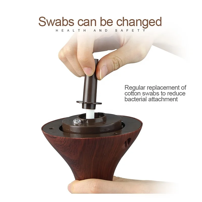 Custom Wholesale Top Seller Wood Grain Design Humidifier Portable Mini 300ml Aroma Diffuser Humidifier