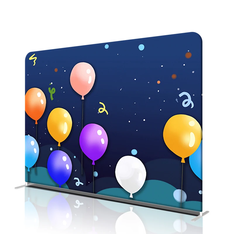 Hot Sales Collapsible Green Tension Fabric Stand Screen Backdrop Pillow Case For Party Event