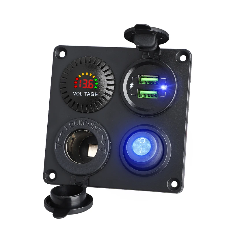 Factory Supply Kits 12V Boat Switch Panel Car Charger Usb C 5V3.4A 45W Utv Switch Panel