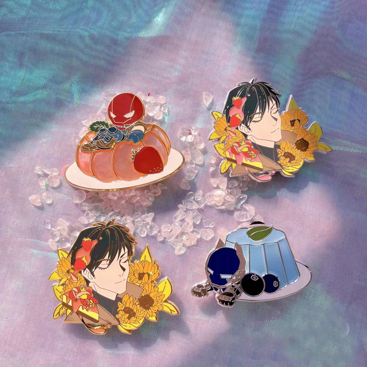 Wholesale Cute Anime Lapel Pins Logo Screen Printing Glitter Soft Enamel Pin Metal Badge Manufacturer Hard Enamel Pin Custom