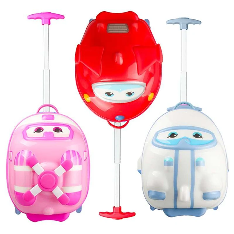 Wholesale 14 inch ABS 3D cartoon pattern 2 wheels kids travelling bags carry on luggage trolley bags suitcase