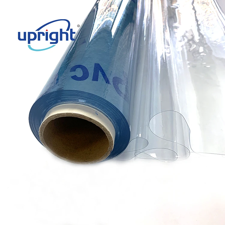 Upright super clear transparent flexible pvc roll printable soft film plastic roll sheet for hand bag package